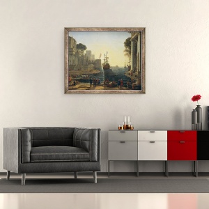 Tablou inramat - Claude Lorrain - Ulise Revenind Chryseis Tatalui ei, 50 x 60 cm - Img 2