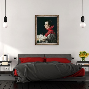 Tablou inramat - Claude Monet - Camille Monet 1847-79 intr-o pelerina rosie, 60 x 80 cm - Img 3