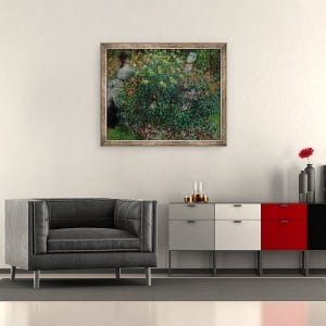 Tablou inramat - Claude Monet - Doua femei printre flori, 50 x 60 cm - Img 2