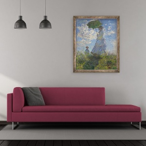 Tablou inramat - Claude Monet - Femeie cu o umbrela de soare - Madame Monet si Fiul ei, 50 x 60 cm - Img 2