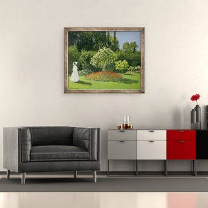 Tablou inramat - Claude Monet - Jeanne Marie Lecadre in gradina, 50 x 60 cm - Img 2