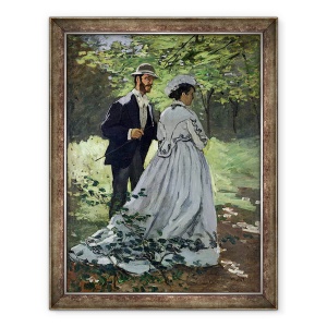 Tablou inramat - Claude Monet - Promenaderii, sau Claude Monet Bazille si Camille, 70 x 90 cm