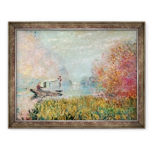 Tablou inramat - Claude Monet - Studioul Boat de pe Sena, 70 x 90 cm