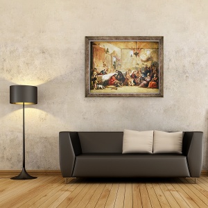 Tablou inramat - Claude Vignon - Hristos Spalarea Picioarele ucenicilor, 60 x 80 cm - Img 2