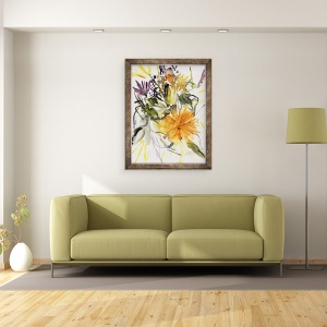 Tablou inramat - Claudia Hutchins-Puechavy - Galbenele si alte flori II, 60 x 80 cm - Img 2