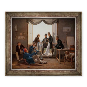 Tablou inramat - Constantin Hansen - Un grup de artisti danezi la Roma, 50 x 60 cm