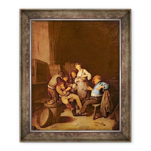 Tablou inramat - Cornelis Bega - Interiorul unei taverne olandeze, 50 x 60 cm