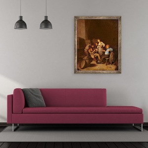Tablou inramat - Cornelis Bega - Interiorul unei taverne olandeze, 50 x 60 cm - Img 2