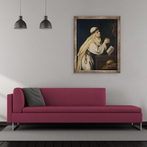 Tablou inramat - Cristofano Allori - Sfanta Ecaterina de Siena 1347-80 dupa o pictura de Francisco Zurbaran 1598-1664, 50 x 60 cm - Img 2