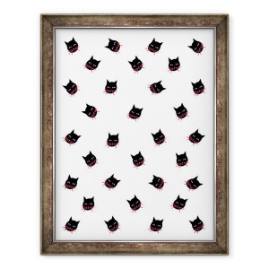 Tablou inramat - Daisy de Villeneuve - Pisici Negre, 70 x 90 cm