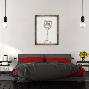 Tablou inramat - Daisy de Villeneuve - Sticla de vin incoronare, 70 x 90 cm - Img 3