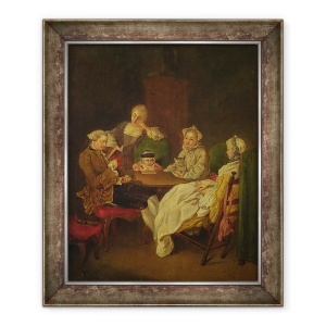 Tablou inramat - Daniel Nikolaus Chodowiecki - Societatea la masa, 50 x 60 cm