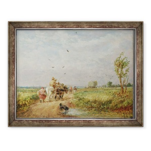 Tablou inramat - David Cox - Mergand la Hayfield, 70 x 90 cm
