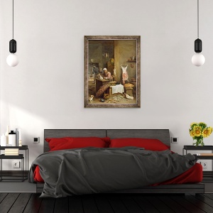 Tablou inramat - David Teniers the Younger - in bucatarie, 60 x 80 cm - Img 3