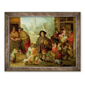 Tablou inramat - David Vinckboons - Blind Hurdy Gurdy Jucator, 70 x 90 cm