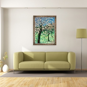 Tablou inramat - Deborah Eve Alastra - Copac cu flori albe, 60 x 80 cm - Img 2