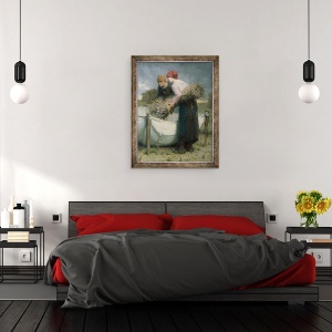 Tablou inramat - Desire Francois Laugee - Femeile de pe teren, 60 x 80 cm - Img 3