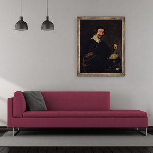 Tablou inramat - Diego Rodriguez de Silva y Velazquez - Democrit, 50 x 60 cm - Img 2
