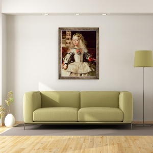 Tablou inramat - Diego Rodriguez de Silva y Velazquez - Familia lui Filip al IV-lea, detaliu II, 70 x 90 cm - Img 2