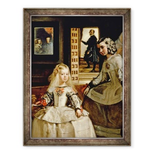 Tablou inramat - Diego Rodriguez de Silva y Velazquez - Las Meninas, detaliu al Infanta Margarita si servitoarea ei, 70 x 90 cm