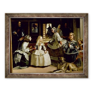 Tablou inramat - Diego Rodriguez de Silva y Velazquez - Las Meninas, detaliu al jumatatii inferioare reprezentand familia lui Filip al IV-lea 1605-65 din Spania, 70 x 90 cm