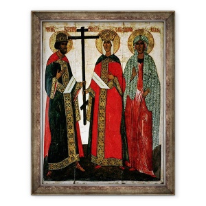 Tablou inramat - Dionisy - Icoana ilustrand SS. Constantin, Helena si Agatha, scoala Novgorod, 70 x 90 cm