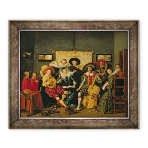 Tablou inramat - Dirck Hals - O petrecere muzicala, 50 x 60 cm