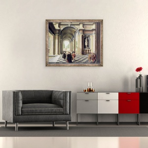 Tablou inramat - Dirck van Delen - O sala renascentista, 50 x 60 cm - Img 2