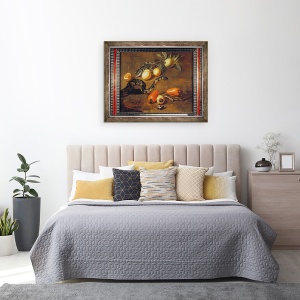Tablou inramat - Dirk Valkenburg - Natura moarta a fructelor din Surinam si Reptile, 70 x 90 cm - Img 2