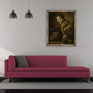 Tablou inramat - Domenico Fetti - David cu capul lui Goliat, 50 x 60 cm - Img 2