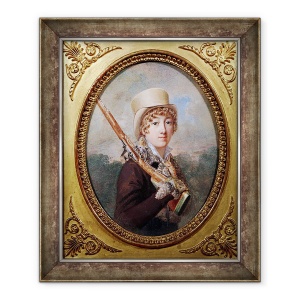 Tablou inramat - Dutailly - Natalie de Laborde de Mereville, contesa Charles de Noailles, in parcul de la Mereville, 70 x 85 cm