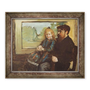 Tablou inramat - Edgar Degas - Henri Rouart si fiica sa Helene, 70 x 85 cm