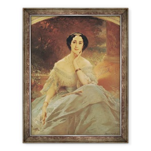 Tablou inramat - Edouard Louis Dubufe - Portretul Contesei De Hallez-Claparede, 60 x 80 cm