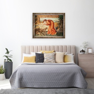 Tablou inramat - Edward Coley Burne-Jones - Circe turnand otrava intr-o vaza si asteptand sosirea lui Ulise, 60 x 80 cm - Img 3