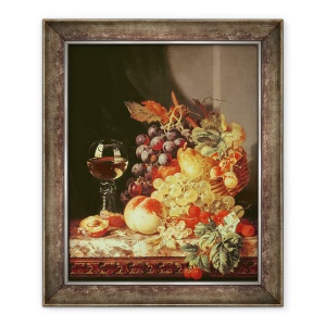 Tablou inramat - Edward Ladell - Natura statica cu struguri si vin, 50 x 60 cm