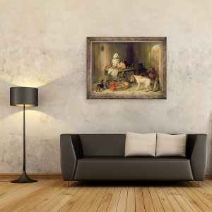 Tablou inramat - Edwin Landseer - Un Jack in birou, 70 x 90 cm - Img 2