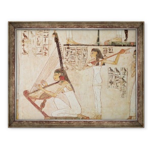 Tablou inramat - Egyptian 18th Dynasty - Doi muzicieni, din mormantul lui Rekhmire, 70 x 90 cm
