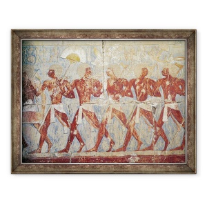 Tablou inramat - Egyptian 18th Dynasty - Relief ilustrand o parada in onoarea zeitei Hathor, 60 x 80 cm