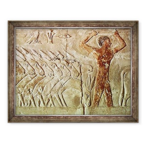 Tablou inramat - Egyptian 6th Dynasty - Trupa de magari, din Mastaba lui Mereruka, 60 x 80 cm