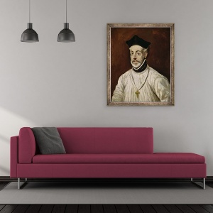 Tablou inramat - El Greco - Don Diego de Covarrubias y Leiva 1512-77 c.1600-05, 50 x 60 cm - Img 2