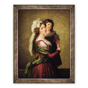 Tablou inramat - Elisabeth Louise Vigee-Lebrun - Madame Rousseau si fiica ei, 70 x 90 cm