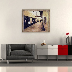 Tablou inramat - Ellen Golla - Toate Trenurile Merg la Kings Cross St Pancras, 50 x 60 cm - Img 2