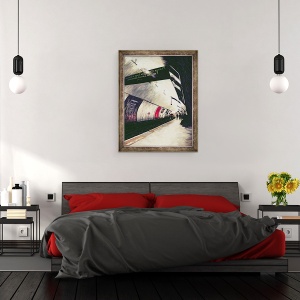 Tablou inramat - Ellen Golla - Va rugam sa verificati partea din fata a trenului... 1998, 60 x 80 cm - Img 3
