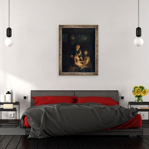 Tablou inramat - Emanuel Handmann - Lectia de muzica, 60 x 80 cm - Img 3