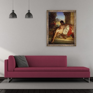 Tablou inramat - Emile Charles Wauters - Odalisque, 50 x 60 cm - Img 2