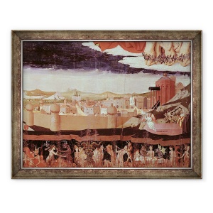 Tablou inramat - Enguerrand Quarton - Blestematii din iad, de la incoronarea Fecioarei, 60 x 80 cm