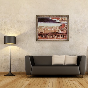 Tablou inramat - Enguerrand Quarton - Blestematii din iad, de la incoronarea Fecioarei, 70 x 90 cm - Img 2