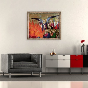 Tablou inramat - Enguerrand Quarton - Un inger, de la incoronarea Fecioarei, 50 x 60 cm - Img 2