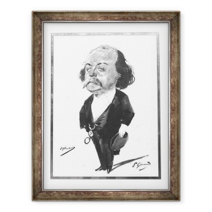 Tablou inramat - Eugene Giraud - Caricatura lui Gustave Flaubert, 70 x 90 cm
