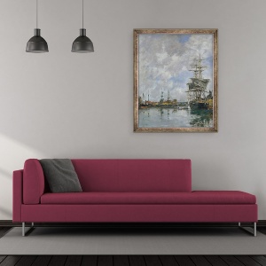 Tablou inramat - Eugene Louis Boudin - Deauville, 50 x 60 cm - Img 2